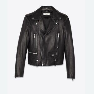 Saint Laurent Black Leather Moto Jacket